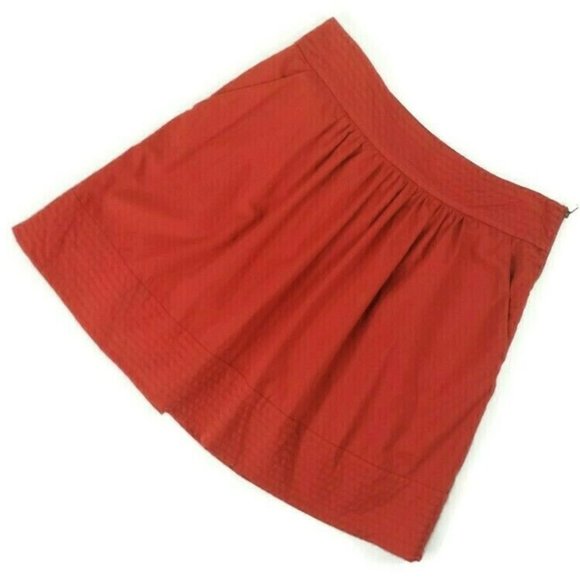 Odille Anthropologie Great Escape Burnt Orange Mini Skirt Women's Size 8P Petite - Picture 3 of 11